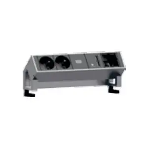 Удлинитель питания Bachmann DESK 2 0.2 м 2 розетки Черный Нержавеющая сталь