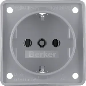 Розетка Berker 941852506 Integro SCHUKO, серая, IP44, 250 В