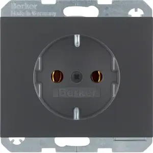Socket outlet Type F berker 47157006, 16 A, 250 V, anthracite, thermoplastic housing