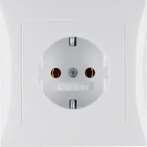 Socket outlet Type F berker 47428989, 16 A, 250 V, white, duroplast housing