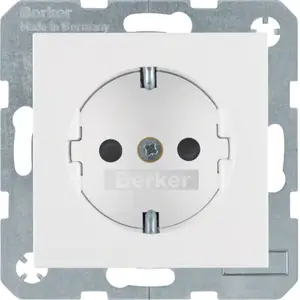 Socket outlet Type F berker 47231909, 16 A, 250 V, white, plastic housing