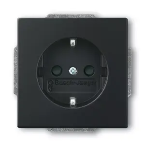 Socket-outlet CEE 7/3 2P+E 16A 250V black — Busch‑Jaeger 20 EUCKS-885