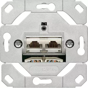 Socket outlet Gira 245200 — 2×RJ-45 Cat6a, metallic finish