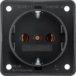 Розетка Berker 9418505 SCHUKO, черная, IP44, 250В