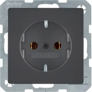 Socket outlet Type F berker 47436086 — 16 A, 250 V, anthracite, duroplast housing