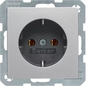 Berker 47436084 F tipa Schuko kontaktligzda, alumīnija, 250V 16A