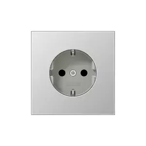 Sienas rozete Jung AL 1520 CEE 7/3, alumīnija korpuss, 250 V, 16 A, 70×70 mm