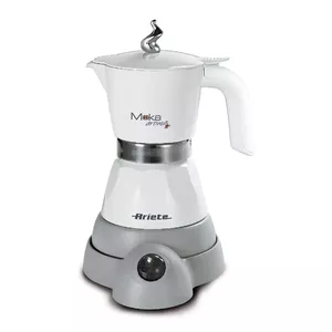 Electric moka pot ARIETE MOKA AROMA semi-auto — 4-cup, 480 W, ground coffee, grey/white