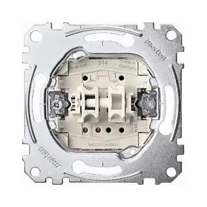 Rocker switch Merten MEG3715-0000, 1-pole, metallic, 250 V AC, 10 A
