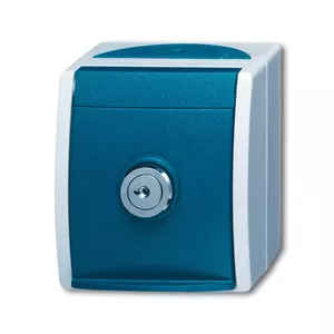 Rozete CEE 7/3 Busch-Jaeger 2083-0-0822, IP44, 250 V, 16 A, zils/balts