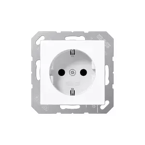 Socket outlet CEE 7/3 Jung A 1520 KI WW, white, duroplast, 250 V, 16 A, 55×55 mm