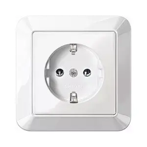 Sienas kontaktligzda Merten MEG2301-1019 CEE 7/3, atbalsta CEE 7/4, 250 V, 16 A, balta, termoplastmasas korpuss