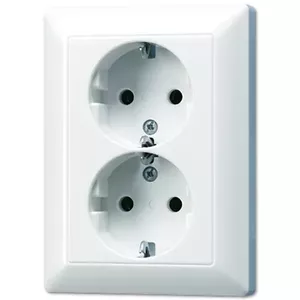 JUNG AS 5020 U WW Double Socket Outlet Type F White