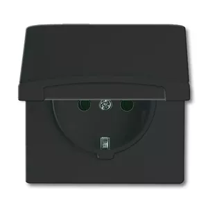 Rozete Busch-Jaeger 2064-0-0290 CEE 7/3 2P+E 16A 250V melna 70×62 mm