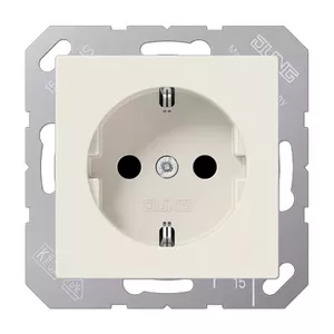 Electrical flush-mount outlet box Jung A 1520 Type F, white, single-gang recessed mounting