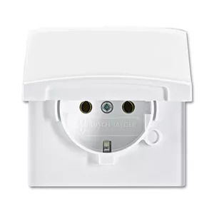 Busch-Jaeger 20 EUGK-32-101 F tipa kontaktligzda ar vāciņu, 16A 250V, IP44, balta