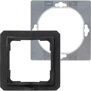 Switch/Socket cover plate Gira 0252 27 — black, conventional design, IP44, pack of 5