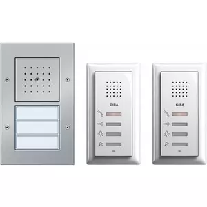 Домофон проводной комплект для двухквартирного дома Gira модель 049544, алюминий