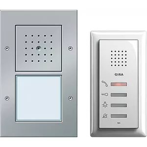 Intercom/Outdoor Station Gira 049543 — Wired IP44, Aluminium and White, Aluminium/Thermoplastic, AC/DC