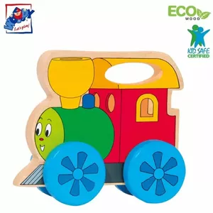 Деревянная игрушка на верёвочке Woody 93036 Eco Happy Engine — образовательная, для детей от 2 лет