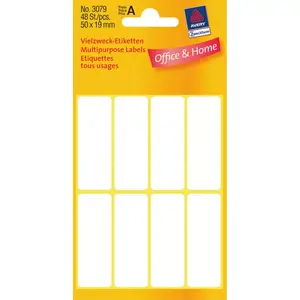 Avery Zweckform manual labels 50 x 19 mm white, 48 labels (6 sheets, rounded rectangle)