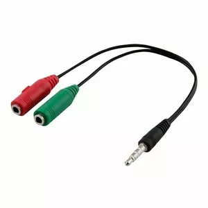 Adapteris SAVIO CLS-13 (Jack 3,5 mm - Mini Jack x2 ; 0,20 m; melna krāsa)