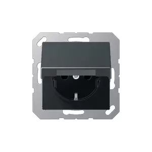Розетка CEE 7/3 Jung A 1520 BFKL ANM — антрацит, IP44, 250 В 16 A, термопластик