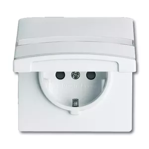 Busch-Jaeger 2064-0-0301 CEE 7/3 Socket-Outlet, 2P+E, 16A, 250V, IP44, White