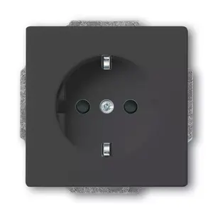 Розетка CEE 7/3 Busch-Jaeger 2013-0-5265, 2P+E, 250В/16А, чёрная, 71×41 мм