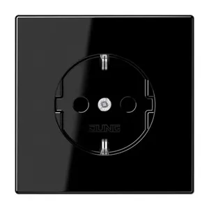 Sienas rozete Jung LS 1520 SW, CEE 7/3, 250 V, 16 A, melna, duroplasts