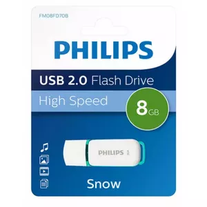 Philips FM08FD70B USB флеш накопитель 8 GB USB тип-A 2.0 Бирюзовый, Белый