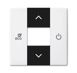 Busch-Jaeger 6235-914 Central Plate for Room Temperature Controller, Glossy Black and White