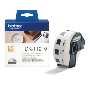 Brother DK-11219 Round Paper Labels White 12 mm 1200 Pieces per Pack