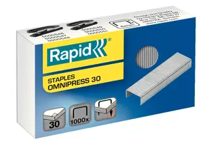 Скобы Rapid Omnipress 30 — упаковка 1000 шт., ножка 6 мм, для фиксации