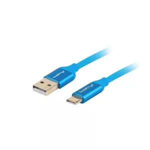 USB cable LANBERG CA-USBO-22CU-0010-BL USB 2.0, USB C to USB A, 1 m, Blue