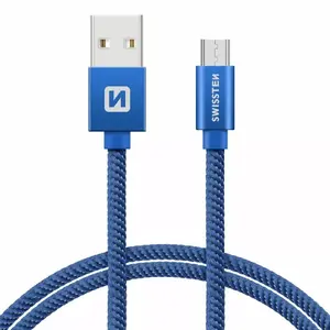 Кабель USB Micro для передачи данных и зарядки SWISSTEN 0.2 м Quick Charge, модель SW-QU-MICR-USB-0.2-BL