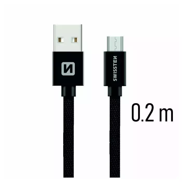 SWISSTEN SW-QU-MICR-USB-0.2-BK Photo 1