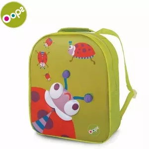 Oops Ladybag 3D Krāsaina mīksta bērnu mugursoma no 18m+ (24.5x31x11cm) Zaļa 30007.33