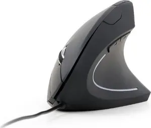 Ergonomiskā vertikālā pele GEMBIRD MUS-ERGO-01 — labrocīga, optiskā 3200 DPI, 6 pogas, USB Type-A, kabelis 1,35 m