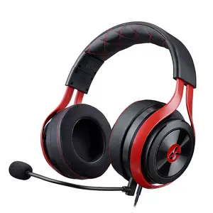Austiņas LucidSound LS25 eSports — vadu pārklājuma (circumaural) spēļu austiņas, 20–20000 Hz, 3 m kabelis, 318 g, melni/sarkani