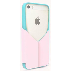 Aizmugurējais vāciņš Apple  iPhone 5/5S  In.Design series PU HI-L049 Blue Pink