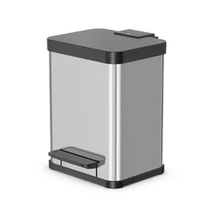 Rectangular Stainless Steel Trash Bin Hailo Öko duo Plus M, 18 L Capacity