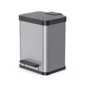 Hailo Öko duo Plus M 18 L Rectangular Steel kitchen waste bin, 2-compartment, silver