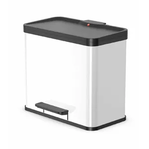 Trash Bin Hailo ÖKO DUO PLUS L 26 L Rectangular Stainless Steel