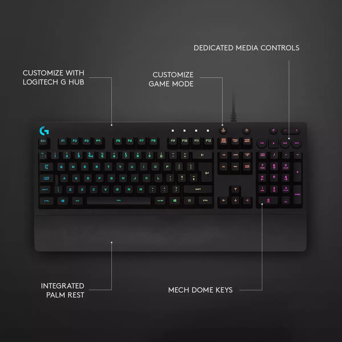 Spēļu tastatūra Logitech G G213 Prodigy Photo 12