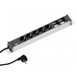 Power extension Bachmann 922.0181 3 m 5 AC outlet(s) Indoor Black Silver