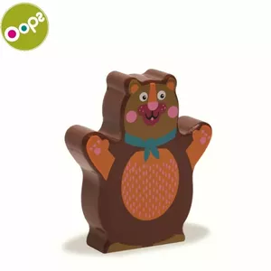 Oops Bear Koka attīstoša rotaļlieta bērniem no 6m+ (13.5x2.2x18.5cm) Brūna 13008.11