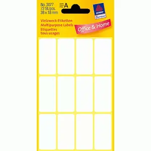 Manual Labels by avery zweckform — 38 x 18 mm white rounded-rectangle, 72 labels (6 sheets)