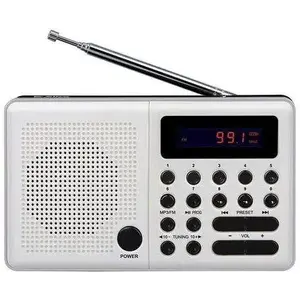 Radio Pliszka USB FM White Compact Digital Receiver with USB Port and FM Tuner