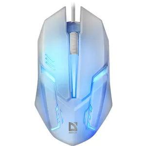 Проводная игровая мышь DEFENDER Cyber MB-560L — оптическая 1200 DPI, амбидекстр, USB Type-A, белая, кабель 1.5 м